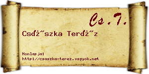 Császka Teréz névjegykártya